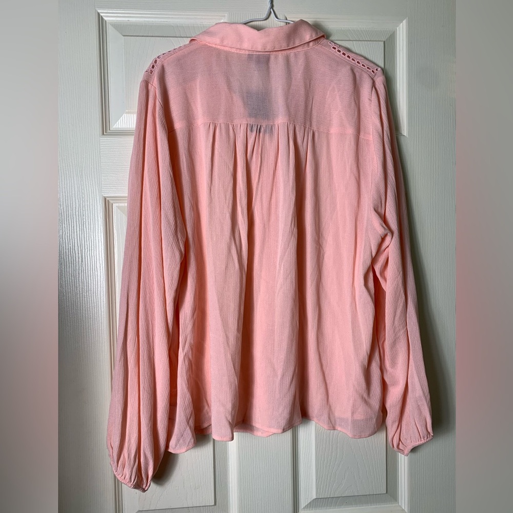 Torrid | Madison Washable Gauze Embroidered Long Sleeve Shirt - 2 - Picture 4 of 7